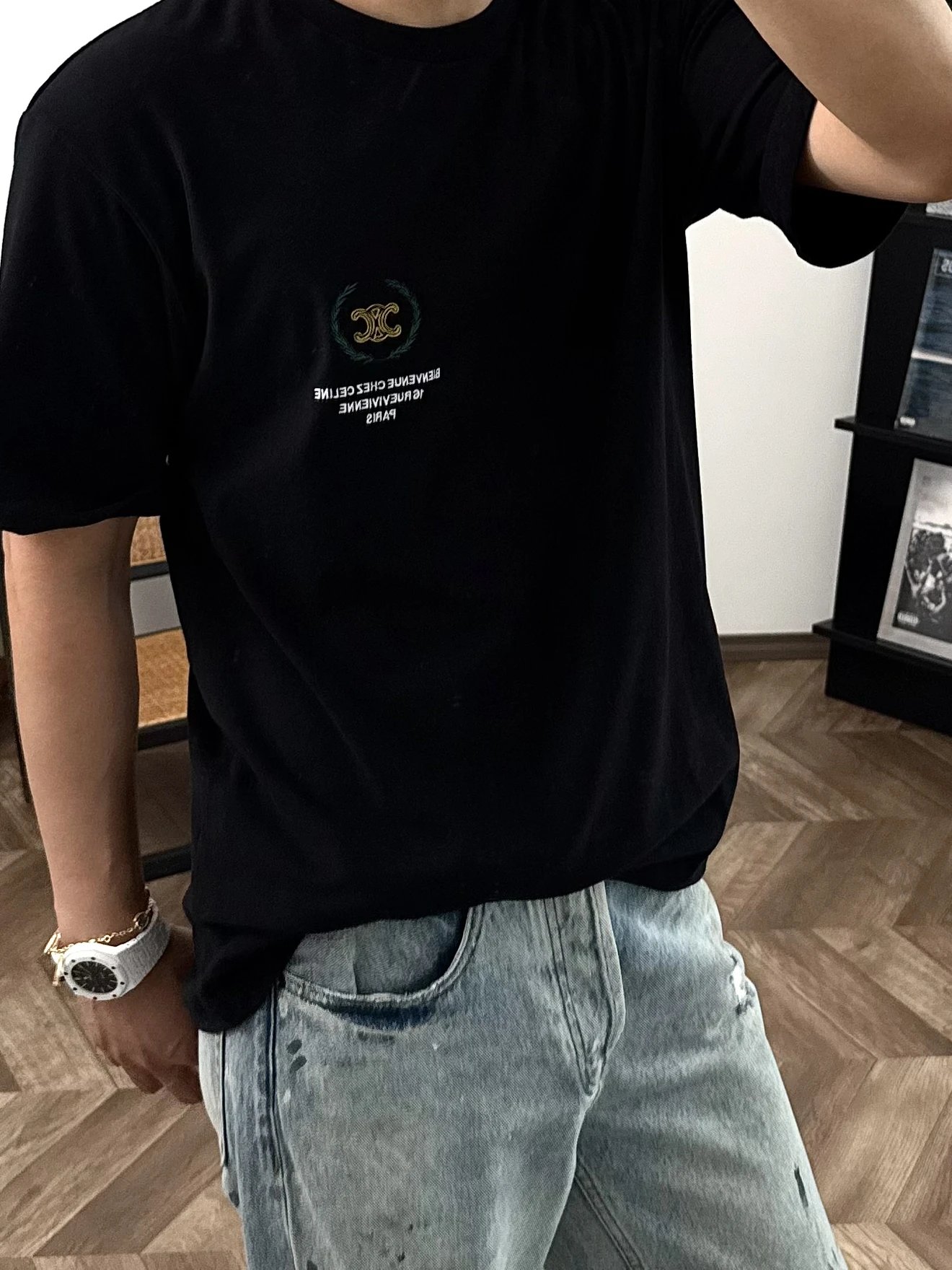 RD-C052 · Wheat-Ear Embroidered T-Shirt showcase view 3
