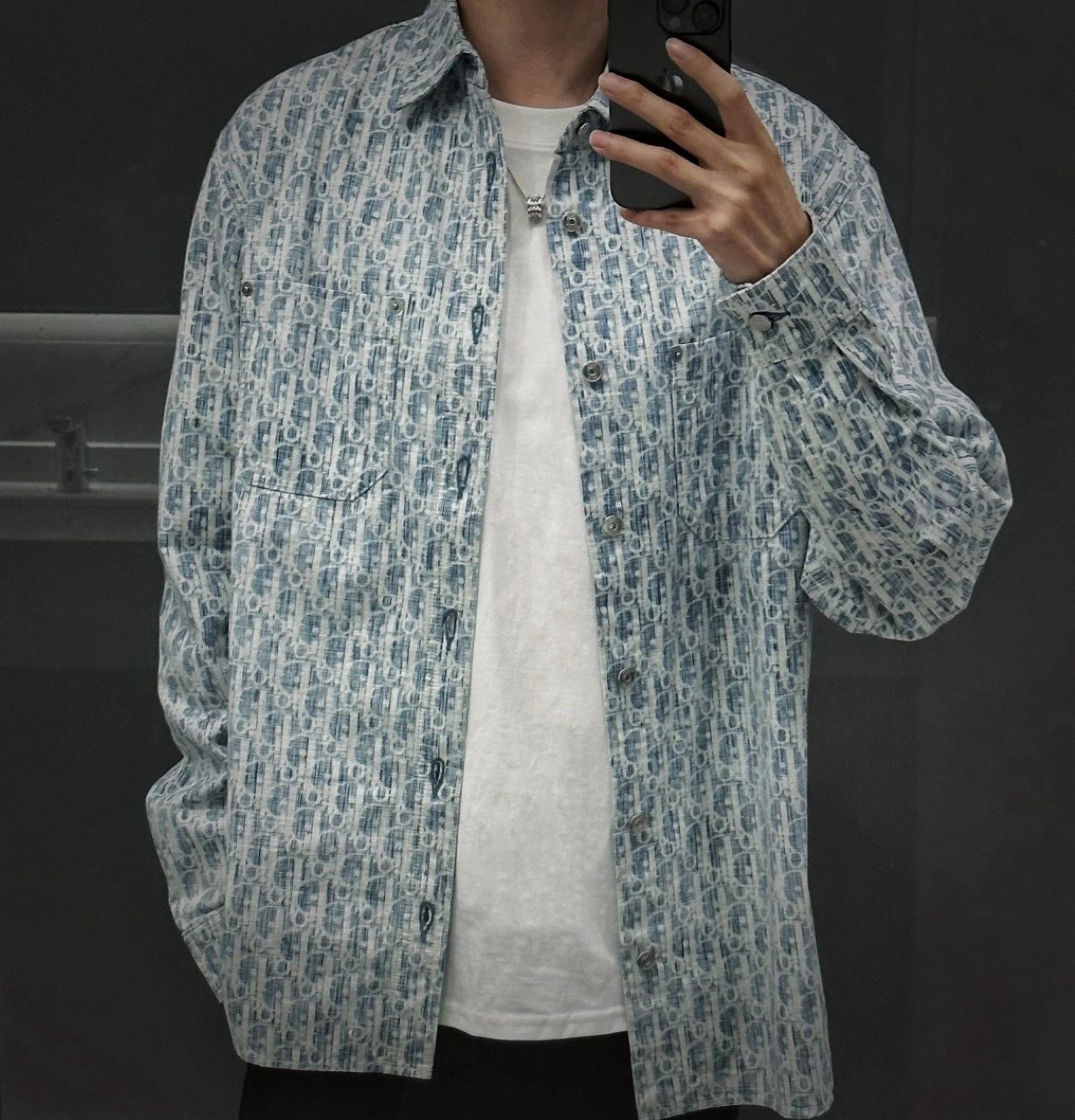 RD-C002 · Monogram Cotton Denim Overshirt showcase view 6