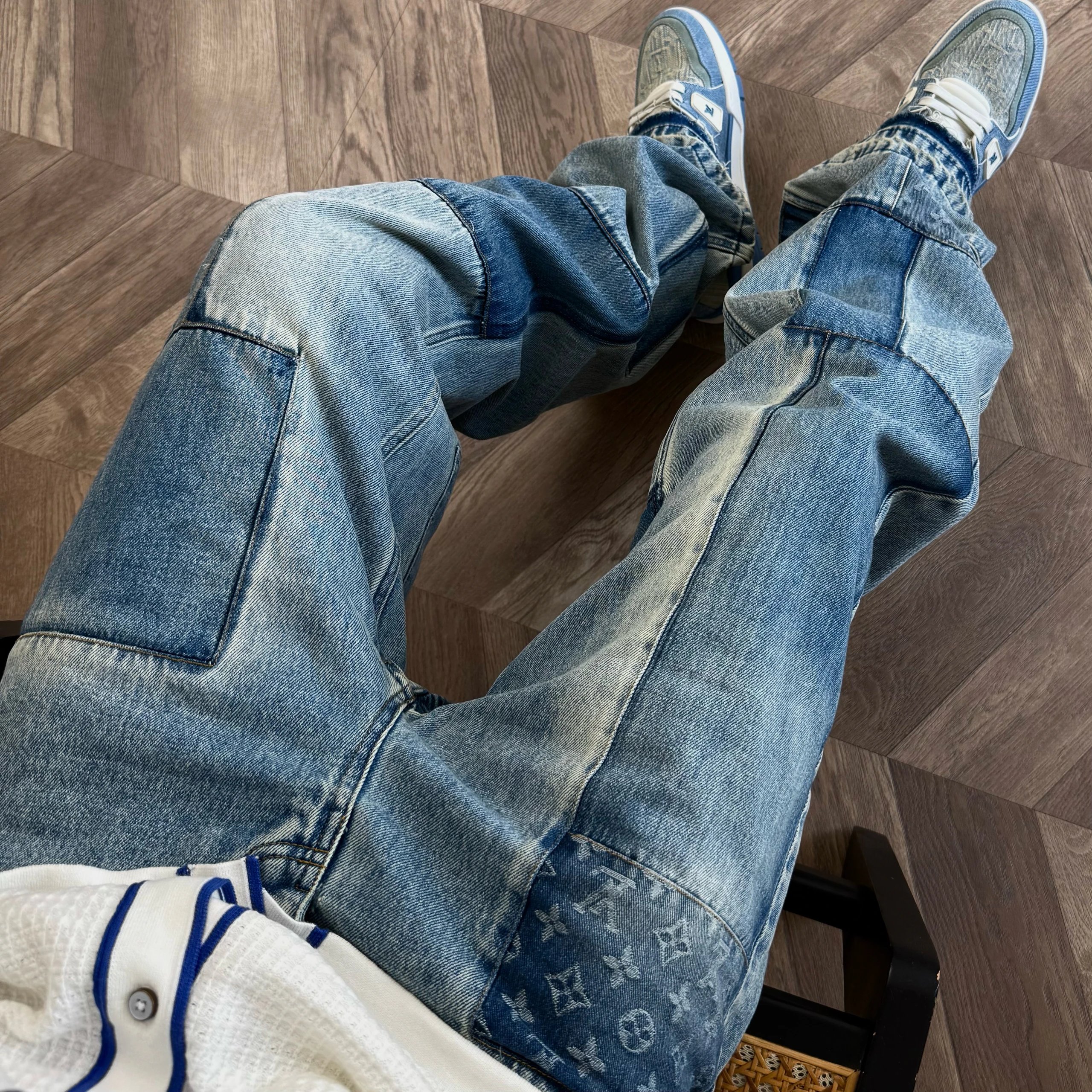 RD-C013 · Patchwork Denim Jeans showcase view 1