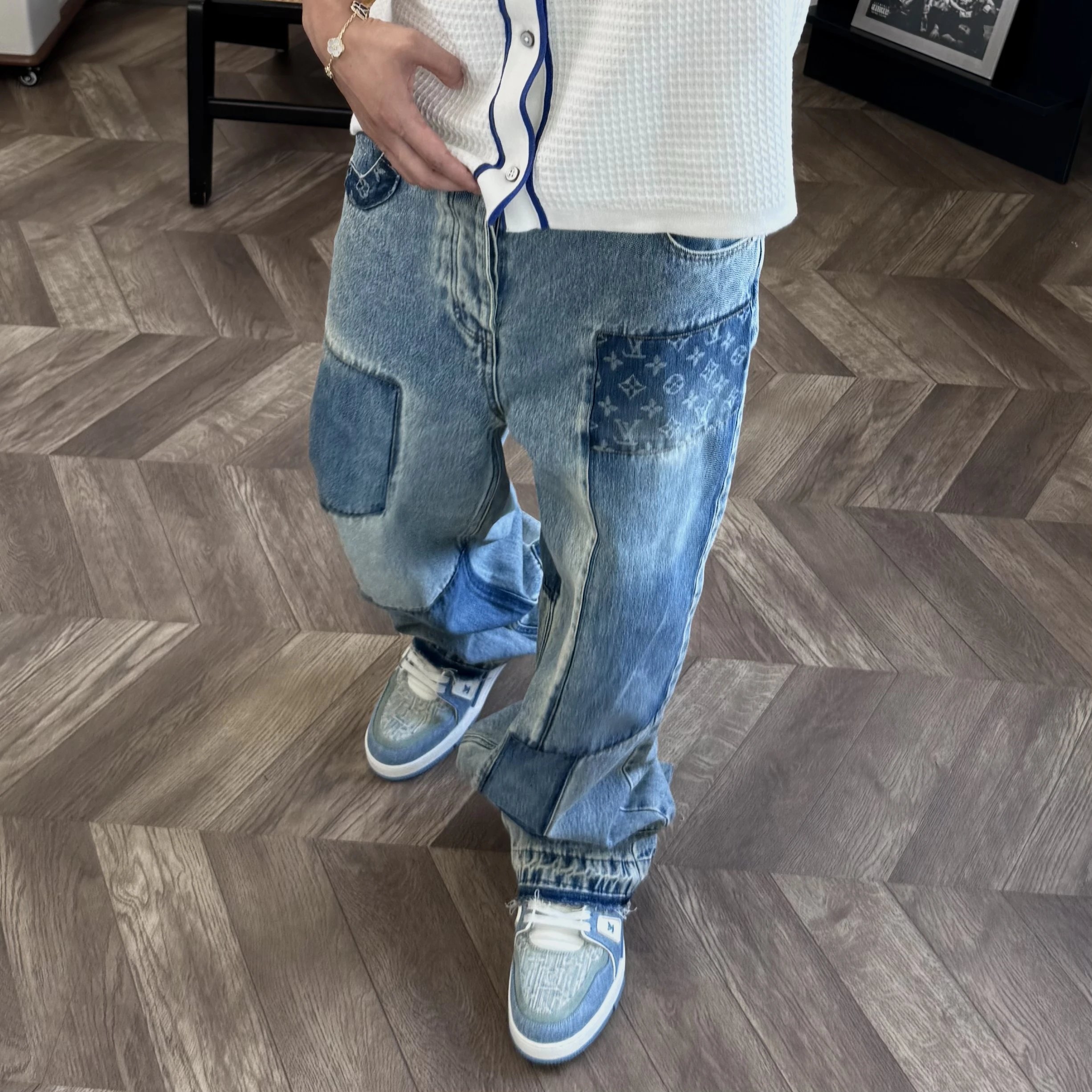 RD-C013 · Patchwork Denim Jeans showcase view 3