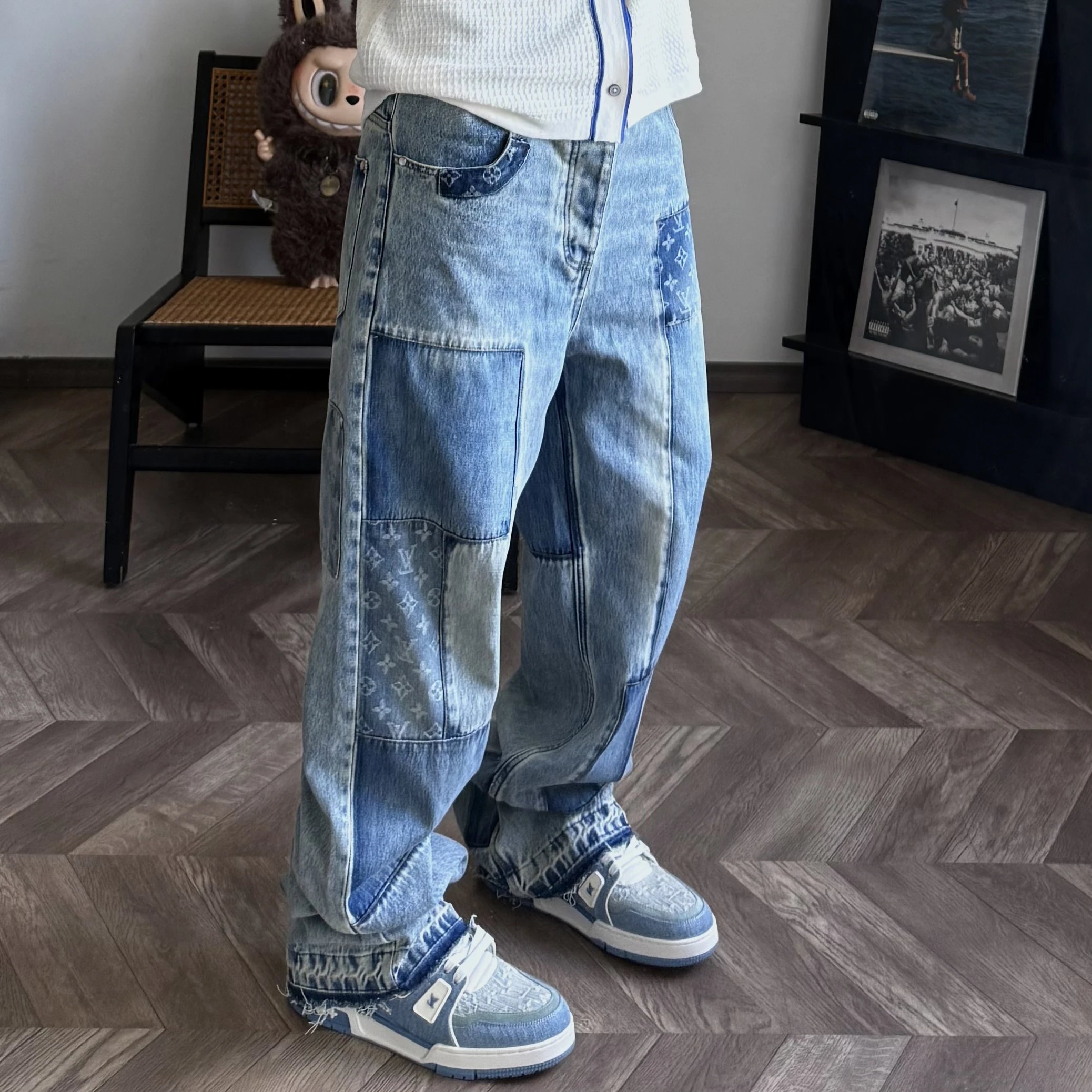 RD-C013 · Patchwork Denim Jeans showcase view 4