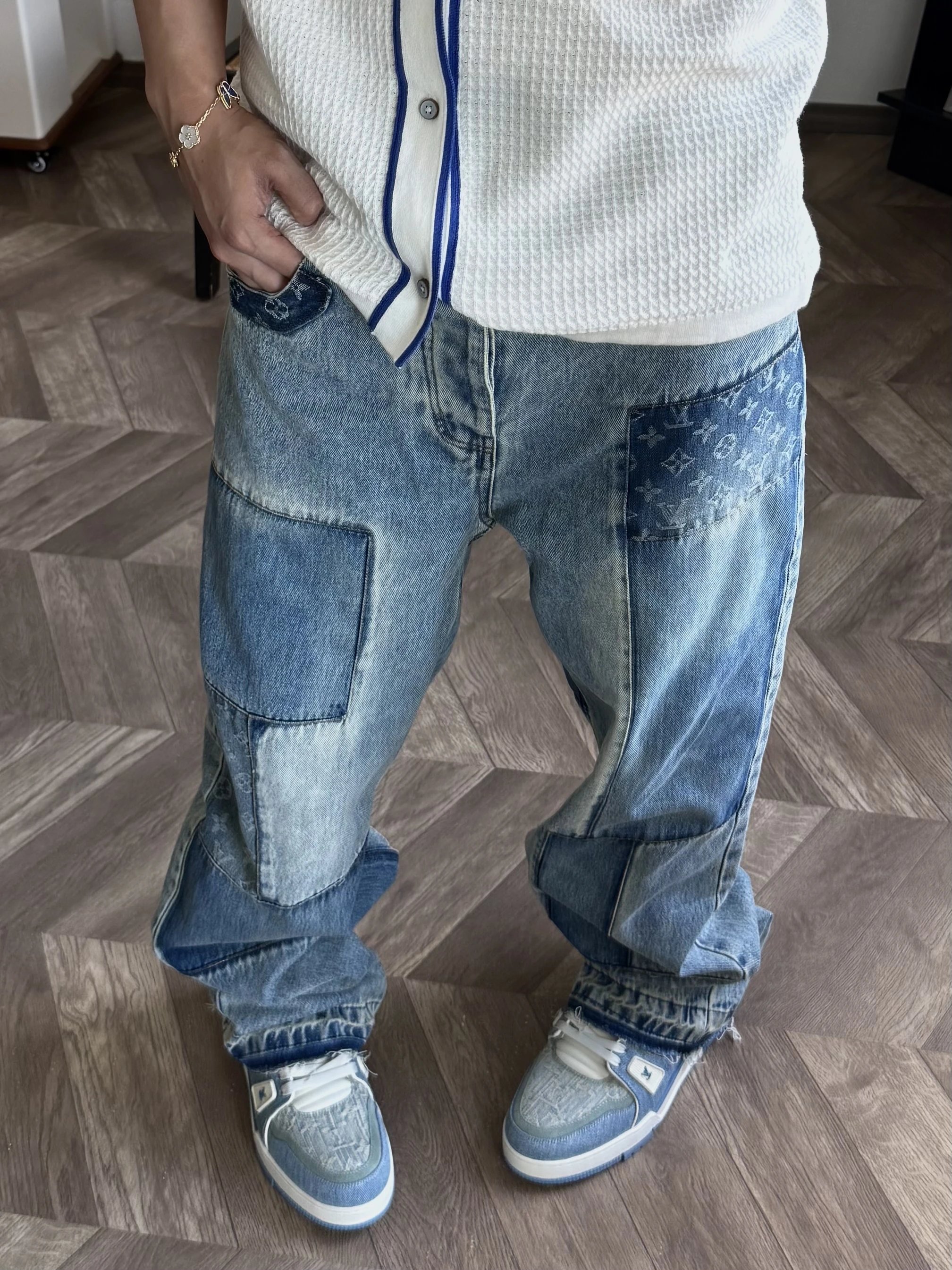 RD-C013 · Patchwork Denim Jeans showcase view 5
