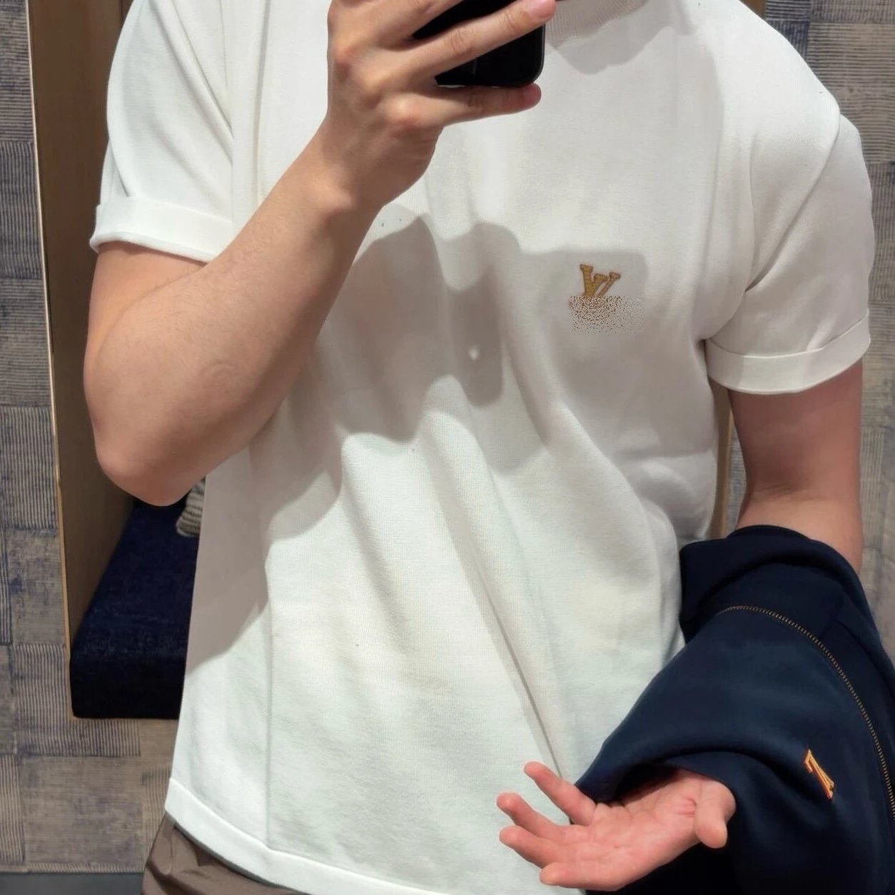 RD-C047 · Leather-Emblem Cotton Knit Tee showcase view 1