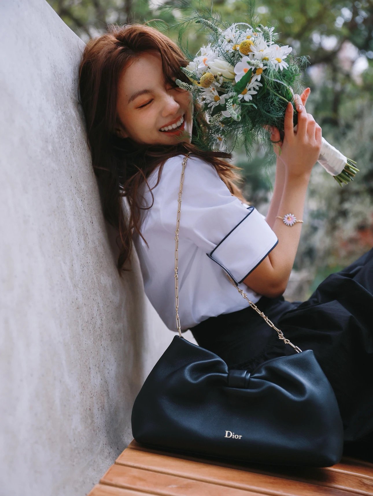 RD-B010 · Bow Detail Leather Shoulder Bag showcase view 8