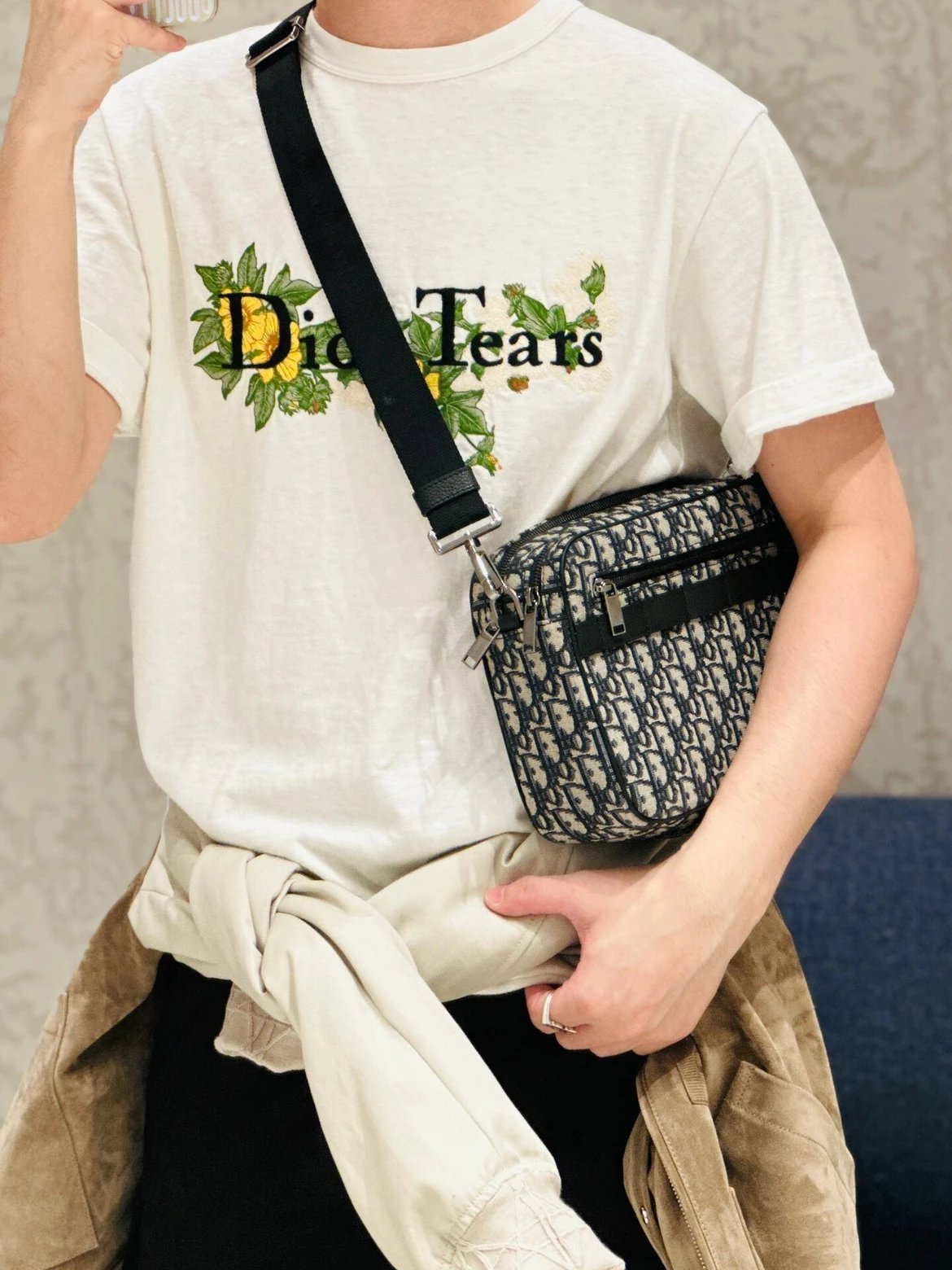 RD-B013 · Monogram Textile Messenger Bag showcase view 6