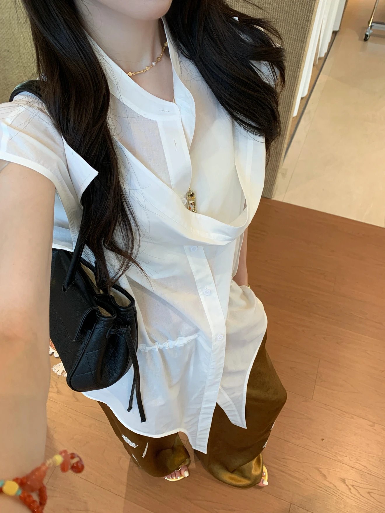 RD-B017 · Embossed Leather Baguette Bag showcase view 9
