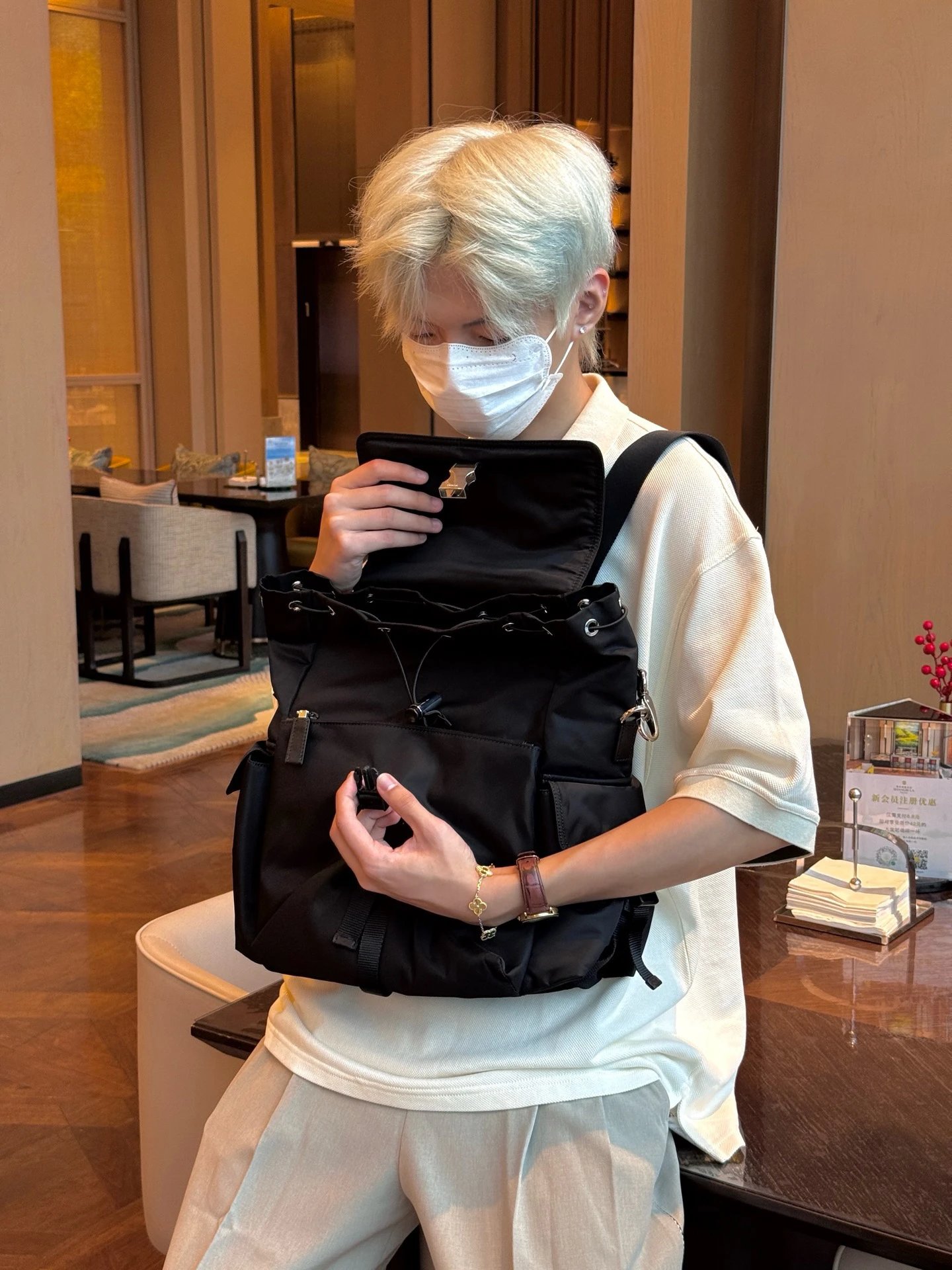 RD-B019 · Convertible Nylon Backpack showcase view 7