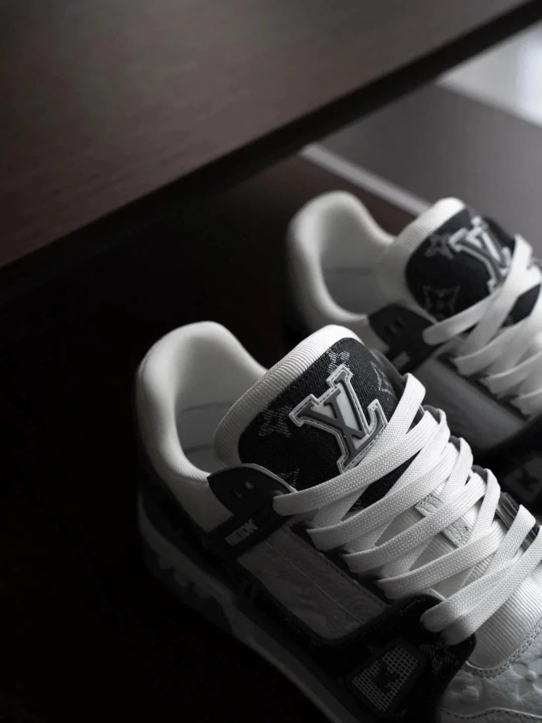 RD-S030 · Grey Monogram Denim Trainer showcase view 4
