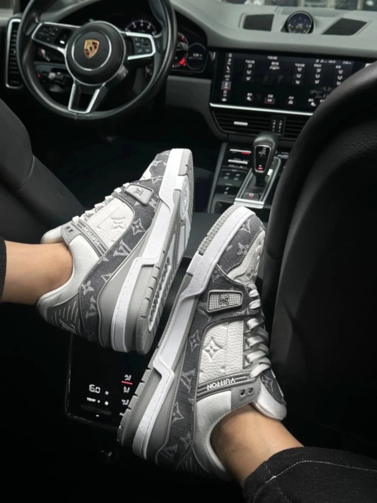 RD-S030 · Grey Monogram Denim Trainer showcase view 5