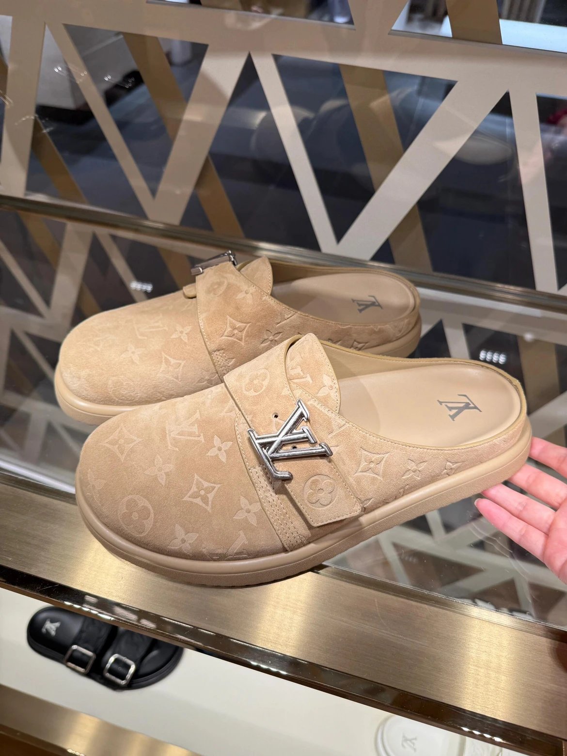 RD-S010 · Khaki Monogram Leather Clog showcase view 1