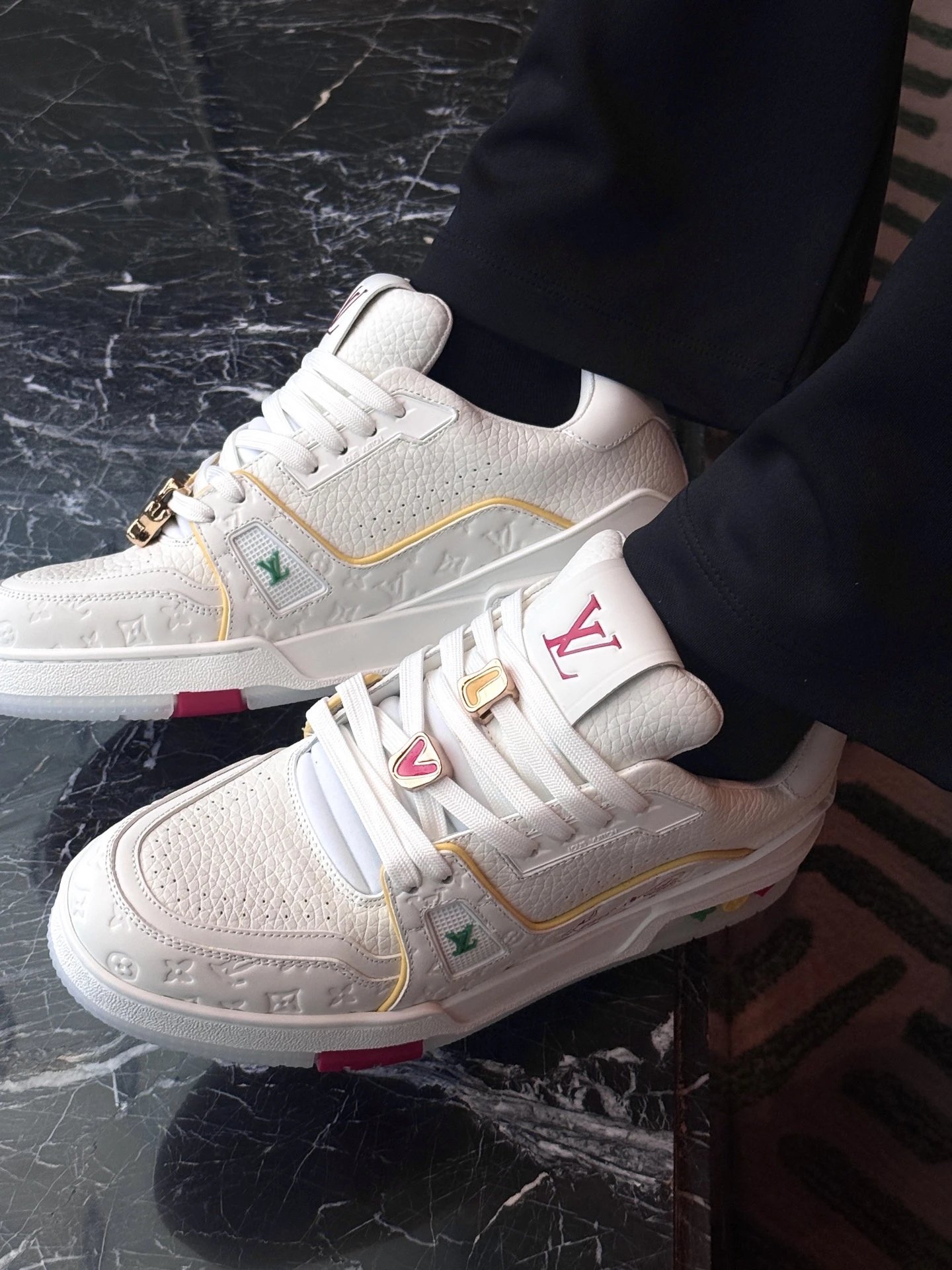 RD-S031 · White Trainer with Colourful Lace Charms showcase view 7