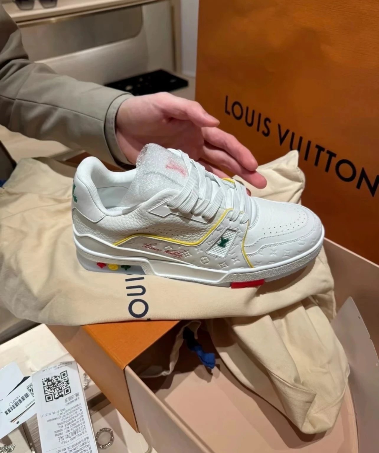 RD-S031 · White Trainer with Colourful Lace Charms showcase view 8