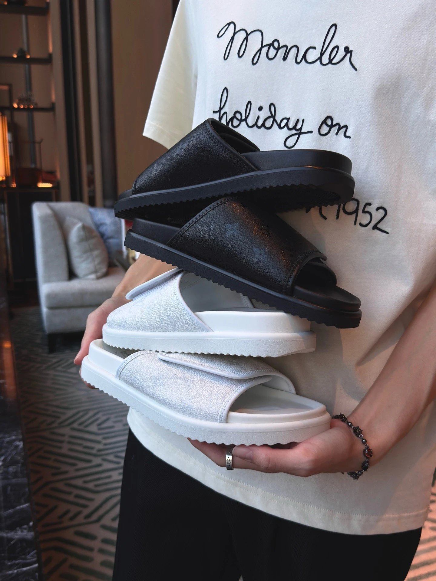 RD-S011 · Monogram Adjustable-Strap Slide showcase view 2