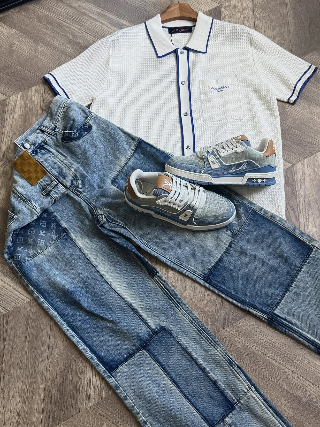 RD-S002 · Trainer Patchwork Denim Sneakers showcase view 1